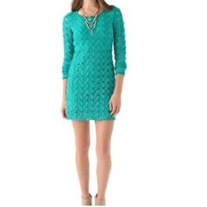Free People Mini Dress Wild Thing Eyelet Cutout Dress Emerald Teal Medium
